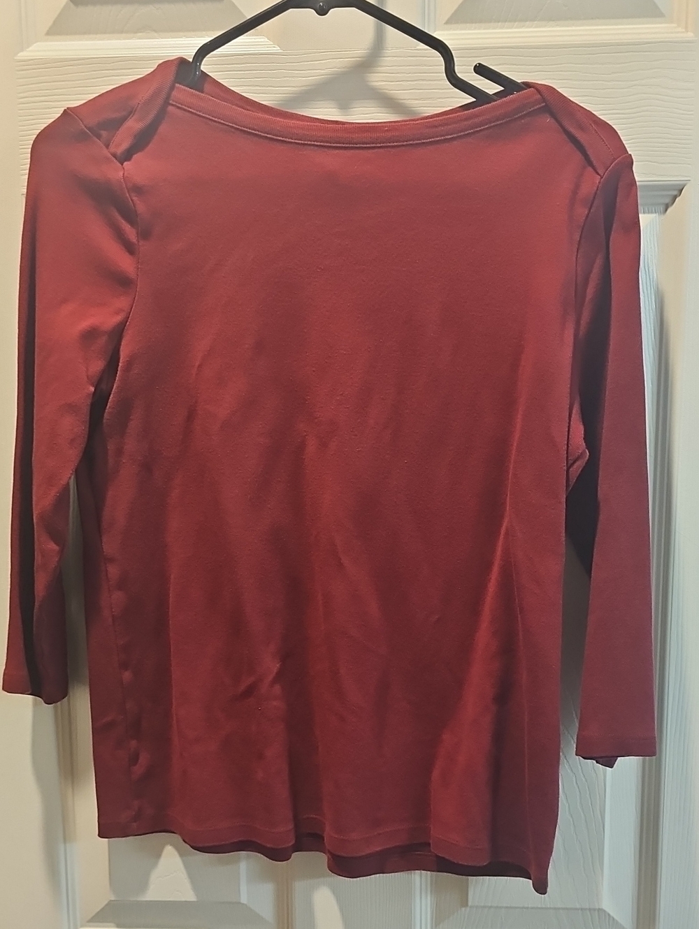 Style & Co. Women's Scoop Neck Long Sleeve Top - Deep Red Size M